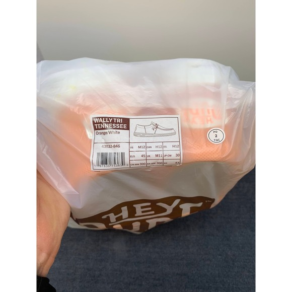 Hey Dude Wally Tri Tennessee Orange White Mens Size 12 Loafers 43032-846 NEW - Picture 12 of 14